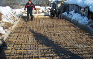 Winter concreting - our cottage construction  Rozhny